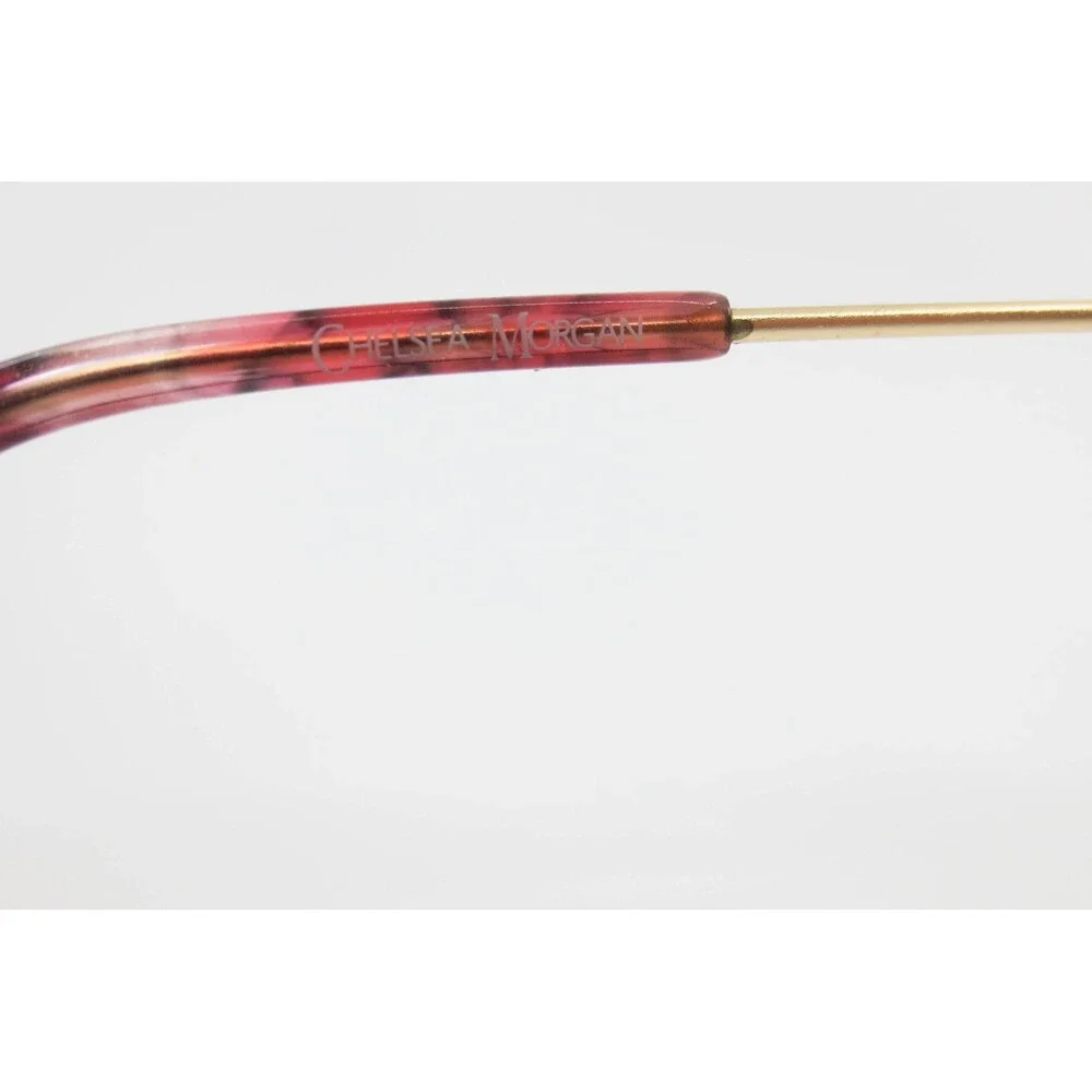 Chelsea Morgan CM 202214 CRAN Eyeglasses Cranberry Marble Gold Cat Eye 53-17-140
